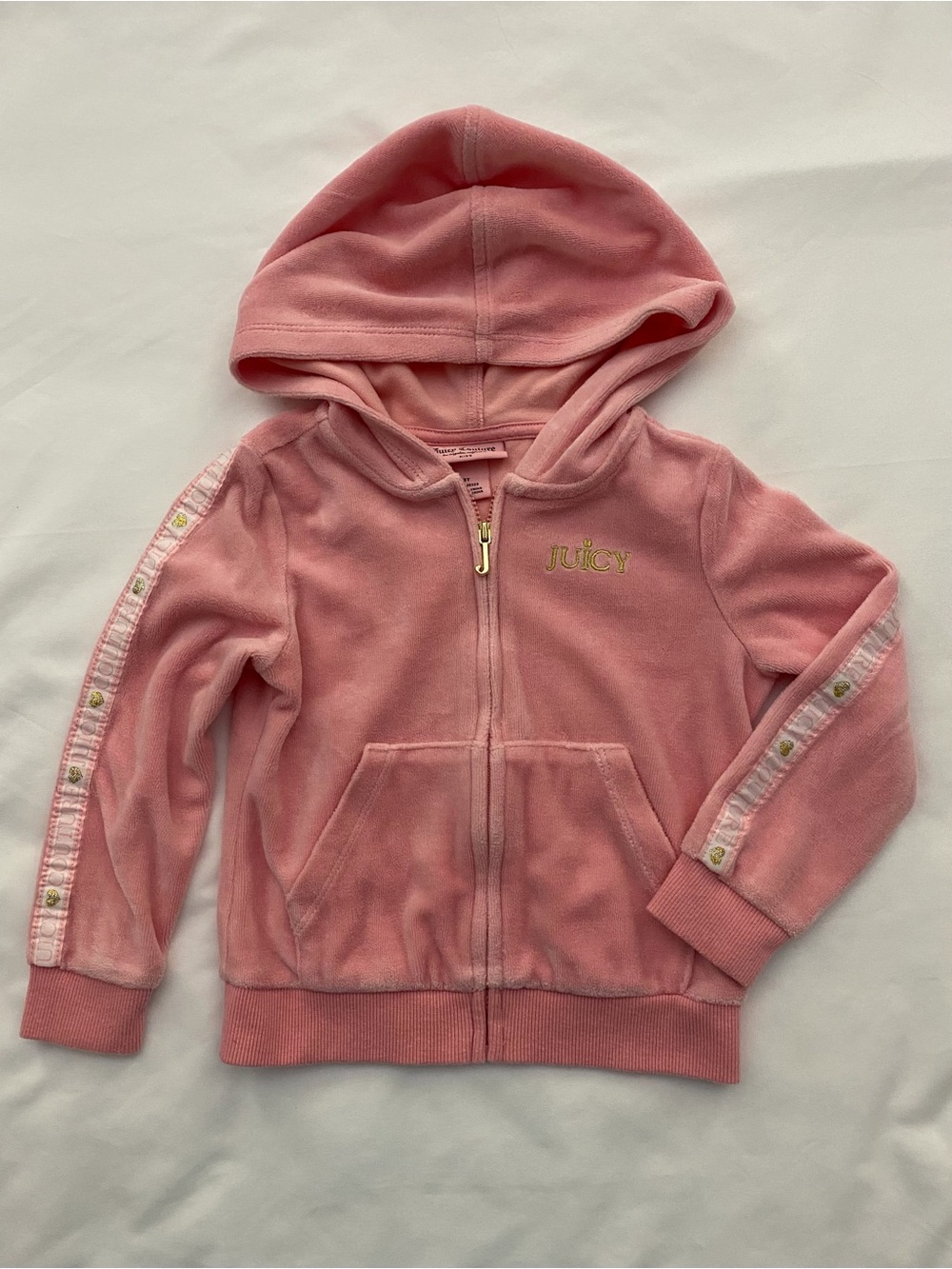 Juicy Couture Kids Pink Velour Zip-Up Hoodie Jacket 🌸